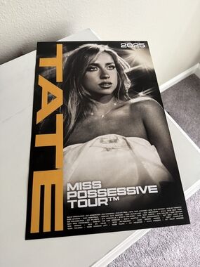 Tate McRae Miss Possessive Tour Poster — Black, White & Yellow